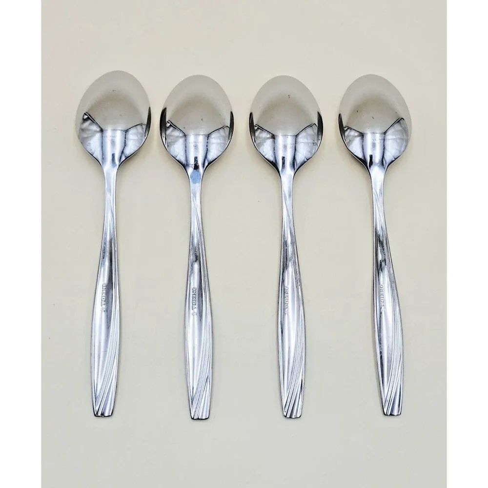 Set of 4 Oneida Camlynn Tablespoon Stainless Steel Flatware Glossy spoon